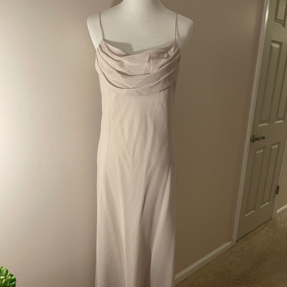 Cream and gold sparkle gown